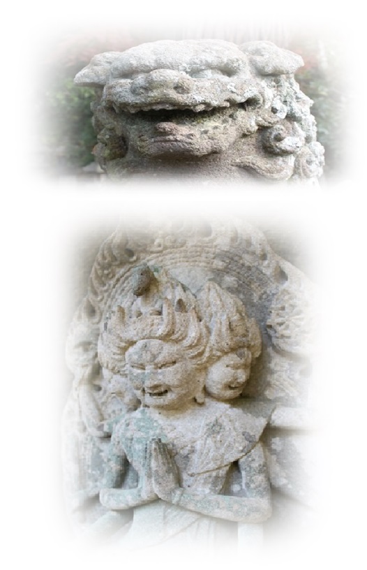 丹波佐吉の石仏と狛犬